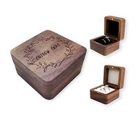 HDSD Wooden Ring Box Custom Ring Box with Text and Design for Proposal Wedding Engagement