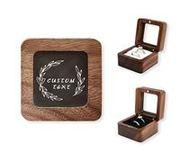 HDSD Wooden Ring Box Custom Ring Box with Text and Design for Proposal Wedding Engagement