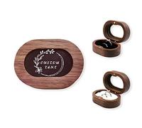 HDSD Wooden Ring Box Custom Ring Box with Text and Design for Proposal Wedding Engagement