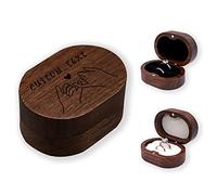 HDSD Wooden Ring Box Custom Ring Box with Text and Design for Proposal Wedding Engagement