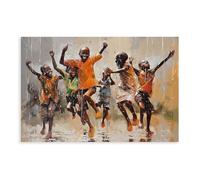HDSDA African Children at Play Art Canvas Poster Bedroom Decor Landscape Office Room Decor Gift 20x30inch(50x75cm)