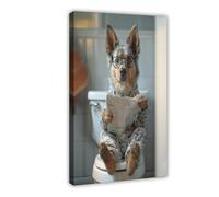 HDSDA Australian Cattle Dog Bathroom Canvas Poster Wall Art Decor Print Picture Paintings for Living Room Bedroom Decoration 12x18inch(30x45cm)