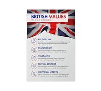 HDSDA British Values In Our School Poster Canvas Poster Wall Art Decor Print Picture Paintings for Living Room Bedroom Decoration 12x18inch(30x45cm)