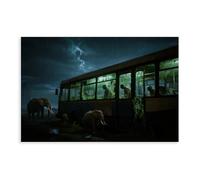 HDSDA Elephant by The Abandoned Bus (3) Canvas Poster Bedroom Decor Landscape Office Room Decor Gift 20x30inch(50x75cm)