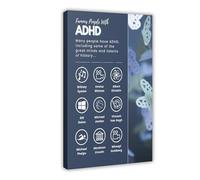 HDSDA Famous People with ADHD Poster Canvas Poster Wall Art Decor Print Picture Paintings for Living Room Bedroom Decoration 08x12inch(20x30cm)