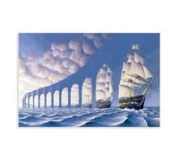 HDSDA Gazing at The Poster of Billowing Sails Canvas Poster Wall Art Decor Print Picture Paintings for Living Room Bedroom Decoration 08x12inch(20x30cm)