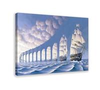 HDSDA Gazing at The Poster of Billowing Sails Canvas Poster Wall Art Decor Print Picture Paintings for Living Room Bedroom Decoration 08x12inch(20x30cm)