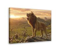 HDSDA King of The Lions The Savannah Poster Canvas Poster Bedroom Decor Landscape Office Room Decor Gift 12x18inch(30x45cm)