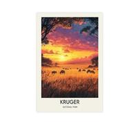 HDSDA Kruger National Park Travel Poster Canvas Poster Wall Art Decor Print Picture Paintings for Living Room Bedroom Decoration 20x30inch(50x75cm)