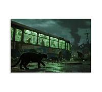 HDSDA Leopard by The Abandoned Bus (1) Canvas Poster Bedroom Decor Landscape Office Room Decor Gift 16x24inch(40x60cm)