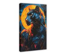 HDSDA Majestic Black Panther Poster Canvas Poster Wall Art Decor Print Picture Paintings for Living Room Bedroom Decoration 12x18inch(30x45cm)