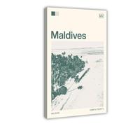 HDSDA Maldives Maldives Travel Canvas Poster Wall Art Decor Print Picture Paintings for Living Room Bedroom Decoration 20x30inch(50x75cm)