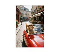 HDSDA Maltese Dog in A Convertible (3) Canvas Poster Bedroom Decor Landscape Office Room Decor Gift 08x12inch(20x30cm)