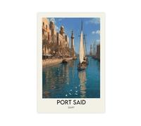 HDSDA Port Said Sudan Poster Canvas Poster Bedroom Decor Landscape Office Room Decor Gift 12x18inch(30x45cm)