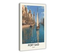 HDSDA Port Said Sudan Poster Canvas Poster Wall Art Decor Print Picture Paintings for Living Room Bedroom Decoration 24x36inch(60x90cm)