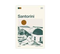 HDSDA Santorini, Greece Monochrome Canvas Poster Wall Art Decor Print Picture Paintings for Living Room Bedroom Decoration 20x30inch(50x75cm)