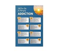 HDSDA Self Care Tips for Managing Addiction Poster Canvas Poster Wall Art Decor Print Picture Paintings for Living Room Bedroom Decoration 12x18inch(30x45cm)