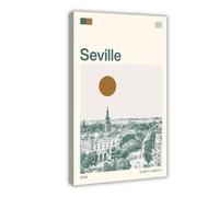 HDSDA Seville, Spain Monochrome Photography Canvas Poster Wall Art Decor Print Picture Paintings for Living Room Bedroom Decoration 08x12inch(20x30cm)
