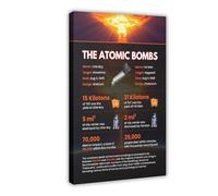 HDSDA The Atomic Bombs Infographic Poster Canvas Poster Bedroom Decor Landscape Office Room Decor Gift 24x36inch(60x90cm)