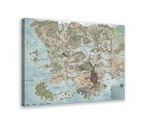 HDSDA The Forgotten Kingdom Map Poster Canvas Poster Bedroom Decor Landscape Office Room Decor Gift 24x36inch(60x90cm)