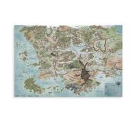 HDSDA The Forgotten Kingdom Map Poster Canvas Poster Bedroom Decor Landscape Office Room Decor Gift 24x36inch(60x90cm)