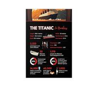 HDSDA The Titanic Infographic Poster Canvas Poster Wall Art Decor Print Picture Paintings for Living Room Bedroom Decoration 16x24inch(40x60cm)