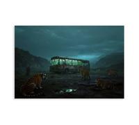 HDSDA Tiger by The Abandoned Bus (1) Canvas Poster Wall Art Decor Print Picture Paintings for Living Room Bedroom Decoration 20x30inch(50x75cm)