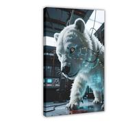 HDSDA Translucent Quantum Polar Bear (3) Canvas Poster Bedroom Decor Landscape Office Room Decor Gift 20x30inch(50x75cm)