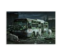 HDSDA White Tiger by The Abandoned Bus (4) Canvas Poster Bedroom Decor Landscape Office Room Decor Gift 20x30inch(50x75cm)
