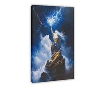 HDSDA Zeus, King of The Gods Canvas Poster Wall Art Decor Print Picture Paintings for Living Room Bedroom Decoration 08x12inch(20x30cm)