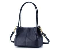 HDSDVNON European Vintage Leather Women's Crossbody Bag - Spacious Shoulder Bag With Magnetic Closure, Multiple Pockets And Vintage Design(SapphireBlue)