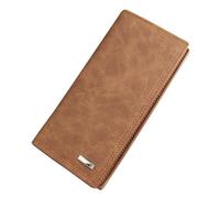 HDSDVNON Men's Slim Leather Wallet with 10+ Card Slots - RFID Blocking Long Wallet for Daily Use, Ultra Light PU Billfold(Coffee)