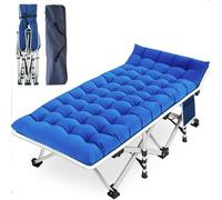 HDSDVNON Portable Folding Camping Bed, Thick And Comfortable Mattress With Storage Bag, Both Indoor And Outdoor, Quick Unfolding Design(Blue Pad,Extra Extra Large)