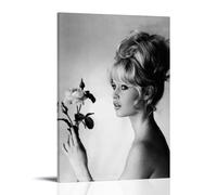 HDSHJFIK Brigitte Bardot Exquisite Girl Flower Poster Decorative Painting Canvas Wall Posters And Art Picture Print Modern Family Bedroom Decor Posters 12x18inch(30x45cm)
