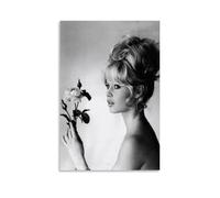 HDSHJFIK Brigitte Bardot Exquisite Girl Flower Poster Decorative Painting Canvas Wall Posters And Art Picture Print Modern Family Bedroom Decor Posters 16x24inch(40x60cm)