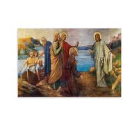 HDSHJFIK Jesus Preaching by The River Poster Decorative Painting Canvas Wall Posters And Art Picture Print Modern Family Bedroom Decor Posters 20x30inch(50x75cm)