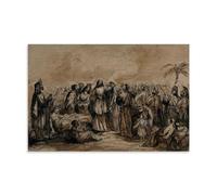 HDSHJFIK Jesus Preaching Sketch Art Poster Decorative Painting Canvas Wall Posters And Art Picture Print Modern Family Bedroom Decor Posters 12x18inch(30x45cm)