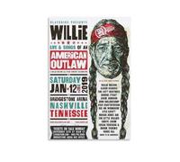 HDSHJFIK Musician Legend Willie Nelson Fanart Poster Decorative Painting Canvas Wall Posters And Art Picture Print Modern Family Bedroom Decor Posters 20x30inch(50x75cm)