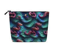 HDSKFNS 3d Magical Dragon Scales Pattern Print Cosmetic Bag Makeup Bag For Women Travel Makeup Bag With Zipper Ideal For Daily Use Travel