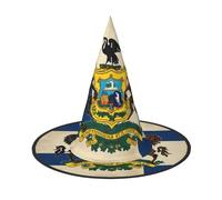 HDSKFNS Abstract Pennsylvania State Flag Map02 Print Halloween Witch Hat Wizard Hat For Parties Perfect Accessory For Costumes Holiday Party