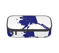 HDSKFNS Alaska State Flag Map Print Pencil Case-Pencil Bag Artists' Pens,Pencils Marker Box Large Capacity Perfect Work Travel