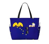 HDSKFNS Alaska State Flag Print Each Travel Bag Large Capacity Tote Bags Foldable Pool Bag Zipper Handbags Vacation