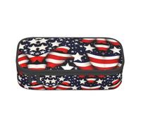 HDSKFNS American Flag Stars Stripes Print Pencil Case-Pencil Bag Artists' Pens,Pencils Marker Box Large Capacity Perfect Work Travel