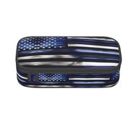 HDSKFNS American Thin Blue Line Flag Print Pencil Case-Pencil Bag Artists' Pens,Pencils Marker Box Large Capacity Perfect Work Travel