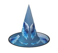 HDSKFNS Angel Wing Print Halloween Witch Hat Wizard Hat For Parties Perfect Accessory For Costumes Holiday Party