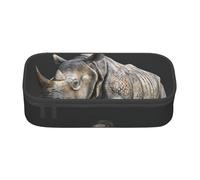 HDSKFNS Animal Rhino Print Pencil Case-Pencil Bag Artists' Pens,Pencils Marker Box Large Capacity Perfect Work Travel