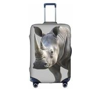 HDSKFNS Animal Rhino Print Suitcase Covers For Luggage Suitcase Cover Travel Luggage Cover Fits 18-32 Inch Suitcases, White, S