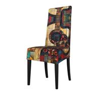 HDSKFNS Art Guitar Pattern Print Chair Covers for Dining Room,Stretch Kitchen Chair Covers Seat Protector for Home Party