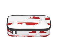 HDSKFNS Austrian Flag Map Print Pencil Case-Pencil Bag Artists' Pens,Pencils Marker Box Large Capacity Perfect Work Travel