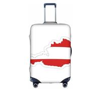 HDSKFNS Austrian Flag Map Print Suitcase Covers For Luggage Suitcase Cover Travel Luggage Cover Fits 18-32 Inch Suitcases, White, L